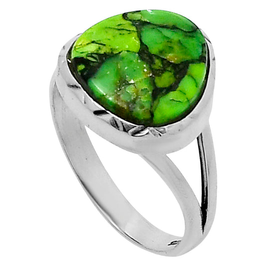 Premium Green Matrix Turquoise Ring size-8 R-1074 53-ER14372
