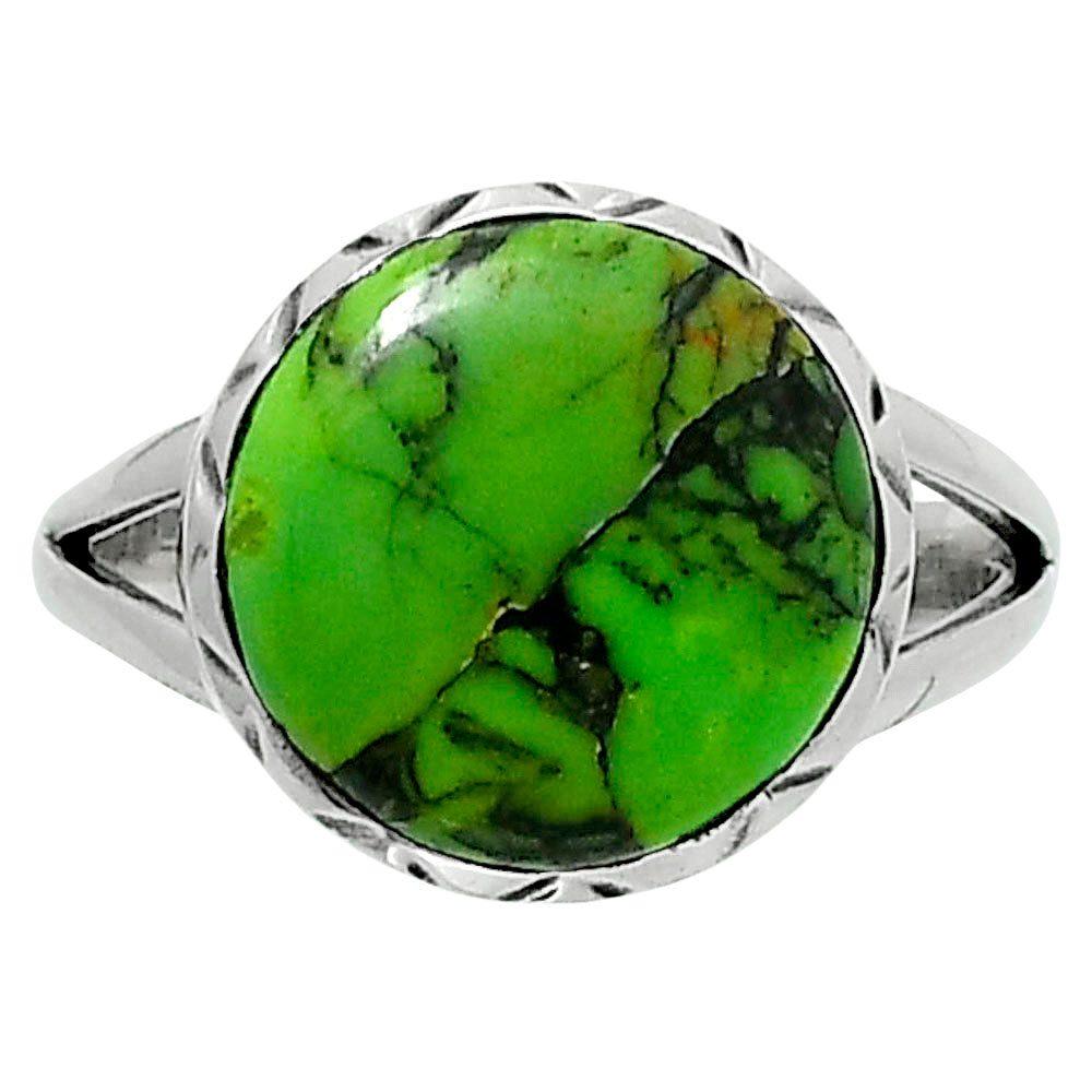 Premium Green Matrix Turquoise Ring size-8 R-1074 53-ER14373