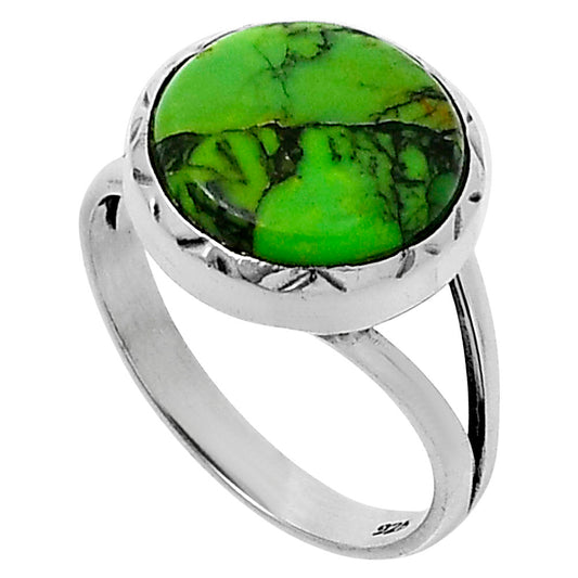 Premium Green Matrix Turquoise Ring size-8 R-1074 53-ER14373