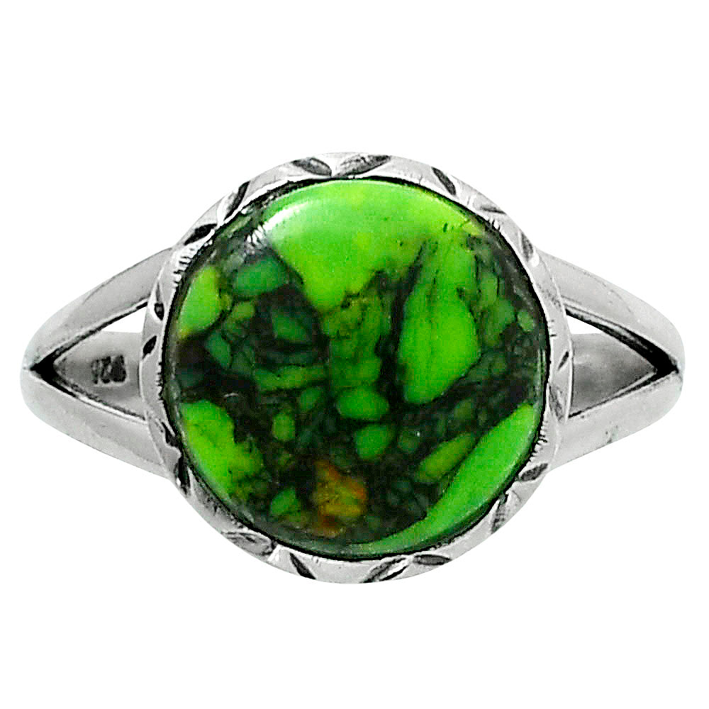 Premium Green Matrix Turquoise Ring size-9 R-1074 53-ER14375