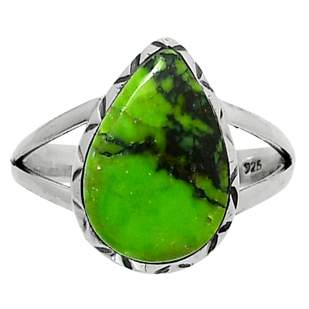 Premium Green Matrix Turquoise Ring size-9 R-1074 53-ER14378