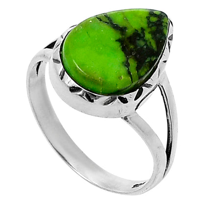 Premium Green Matrix Turquoise Ring size-9 R-1074 53-ER14378