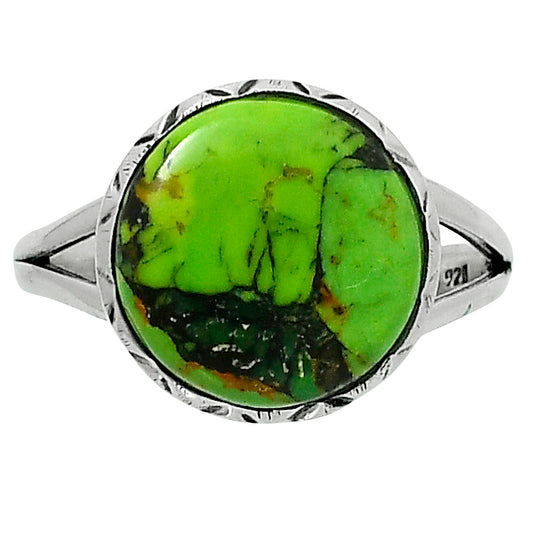 Premium Green Matrix Turquoise Ring size-10 R-1074 53-ER14382