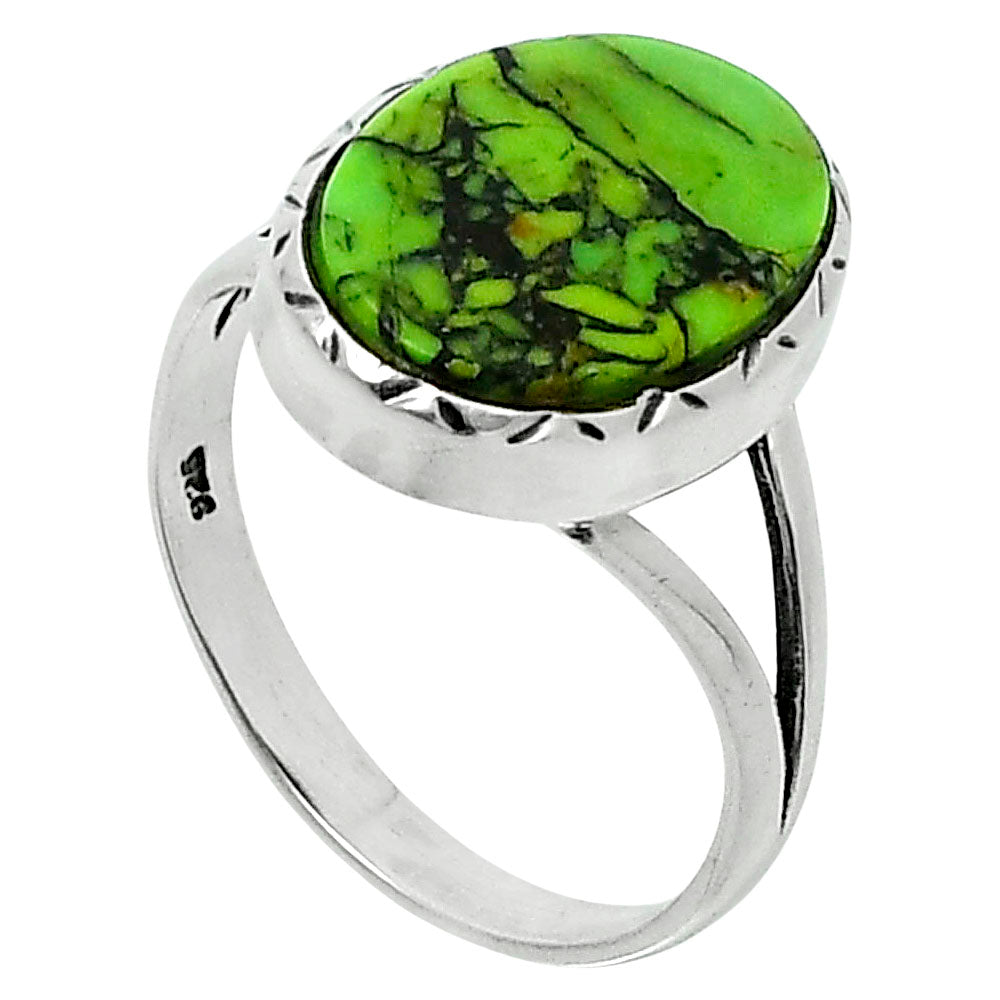 Premium Green Matrix Turquoise Ring size-10 R-1074 53-ER14383