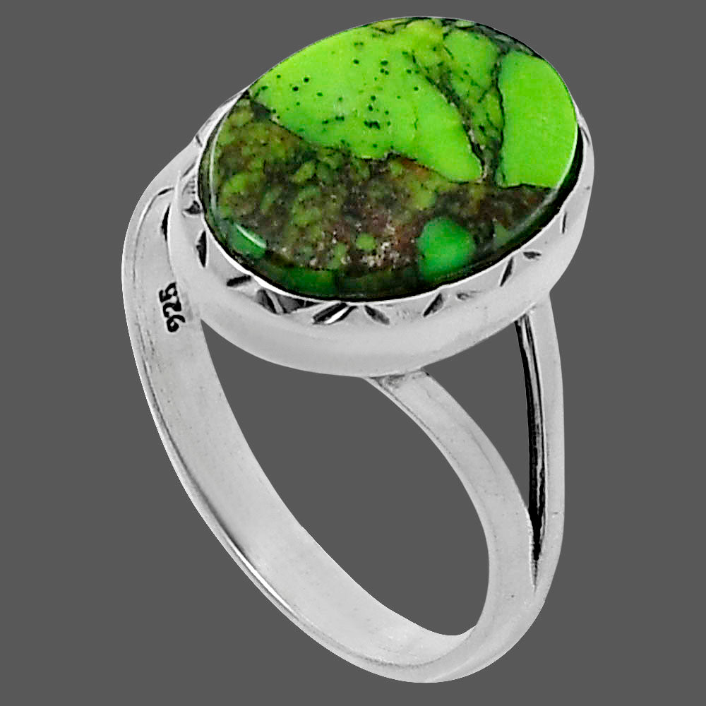 Premium Green Matrix Turquoise Ring size-10 R-1074 53-ER14384