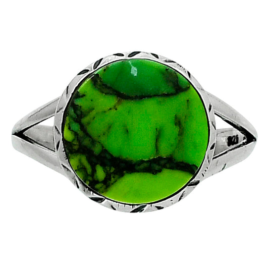 Premium Green Matrix Turquoise Ring size-10 R-1074 53-ER14386
