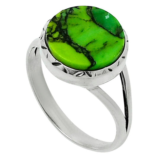 Premium Green Matrix Turquoise Ring size-10 R-1074 53-ER14386