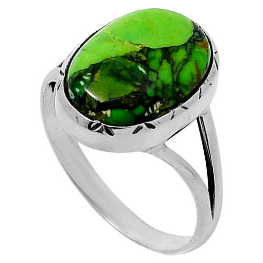Premium Green Matrix Turquoise Ring size-10 R-1074 53-ER14387