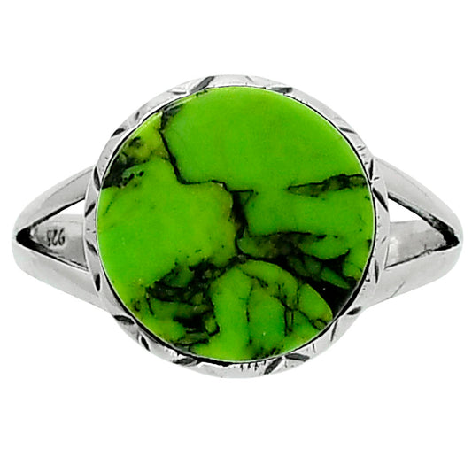 Premium Green Matrix Turquoise Ring size-10 R-1074 53-ER14388