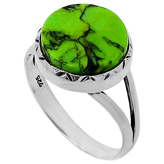 Premium Green Matrix Turquoise Ring size-10 R-1074 53-ER14388