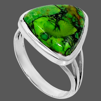 Premium Green Matrix Turquoise Ring size-8 R-1006 53-ER14393