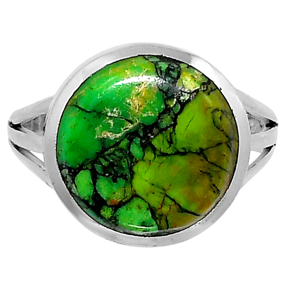 Premium Green Matrix Turquoise Ring size-8 R-1006 53-ER14394