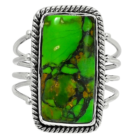 Premium Green Matrix Turquoise Ring size-9 R-1010 53-ER14411