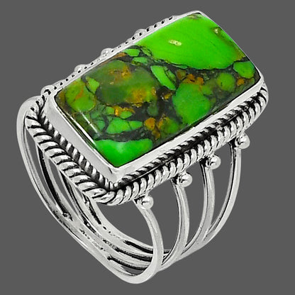 Premium Green Matrix Turquoise Ring size-9 R-1010 53-ER14411