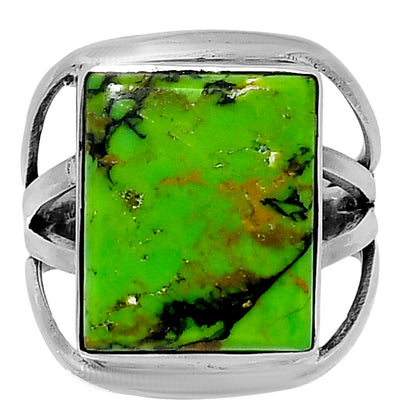 Premium Green Matrix Turquoise Ring size-7 R-1219 53-ER14415