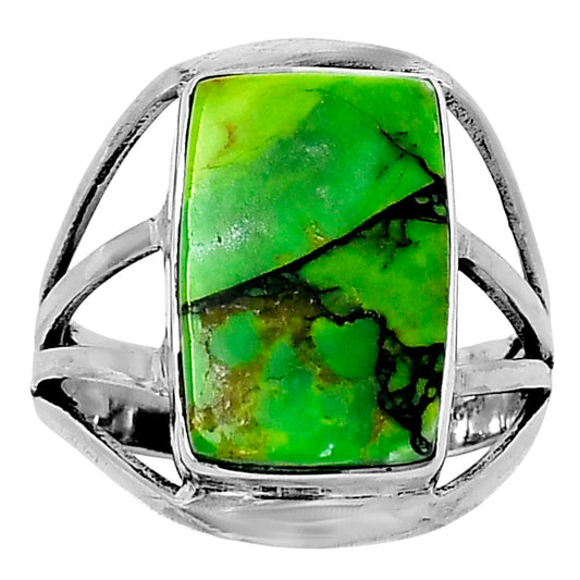 Premium Green Matrix Turquoise Ring size-9 R-1219 53-ER14420