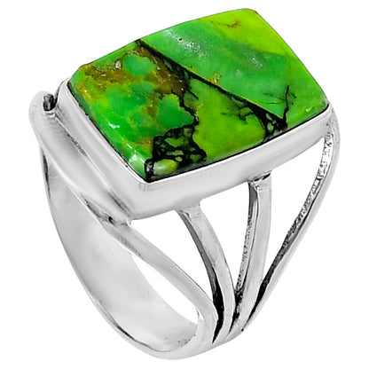 Premium Green Matrix Turquoise Ring size-9 R-1219 53-ER14420