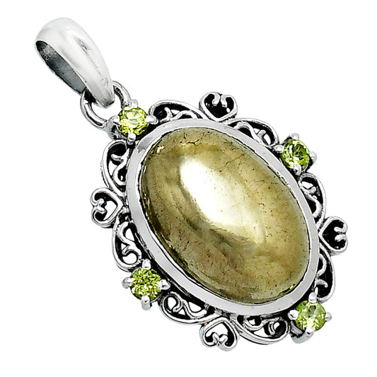 Premium Apache Gold Healer's Gold & Peridot Pendant P-1743 55-EP10504