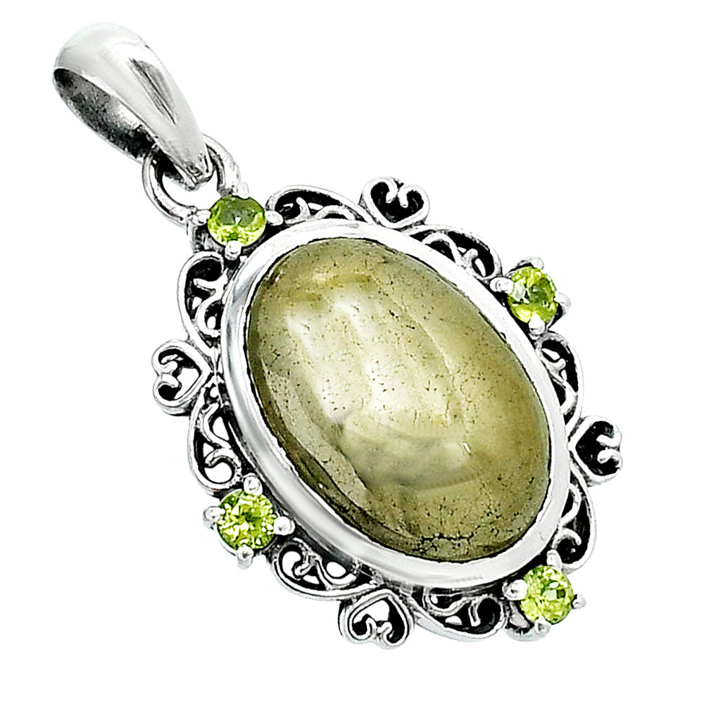 Premium Apache Gold Healer's Gold & Peridot Pendant P-1743 55-EP10507