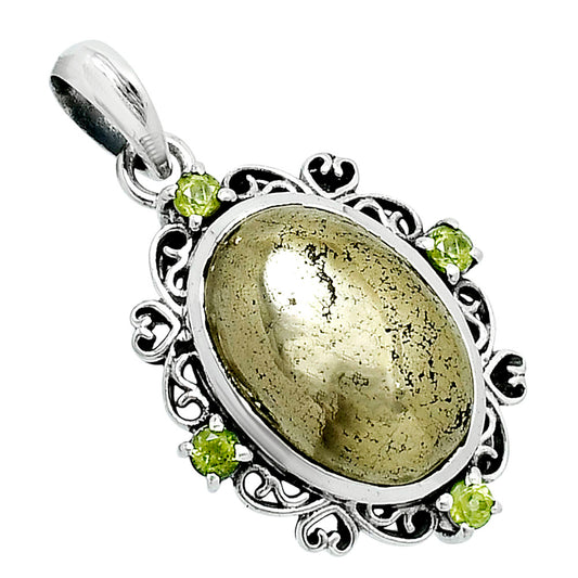 Premium Apache Gold Healer's Gold & Peridot Pendant P-1743 55-EP10508