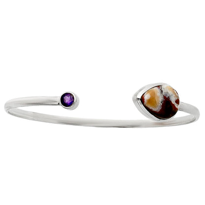Premium Rosetta Picture Jasper & Amethyst Cuff Bangle Bracelet B-1004 56-EB10559