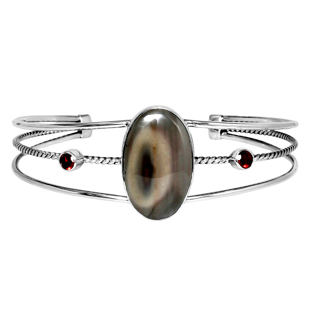 Premium Imperial Jasper & Garnet Cuff Bangle Bracelet B-1011 56-EB10561