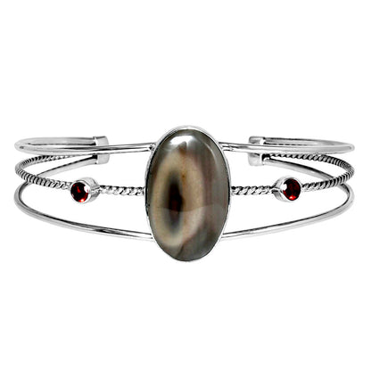 Premium Imperial Jasper & Garnet Cuff Bangle Bracelet B-1011 56-EB10561
