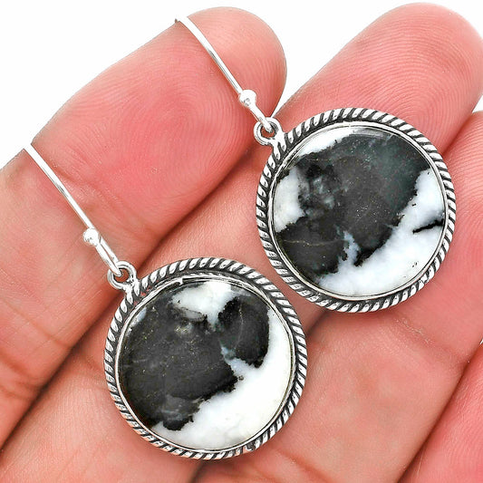 Natural Black Zebra Jasper Earrings E-1055 56-EE10416