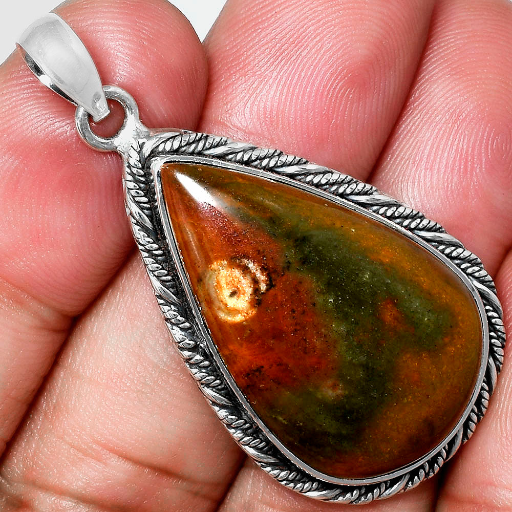 Premium Quality Polygram Jasper Pendant P-1074 56-EP10512