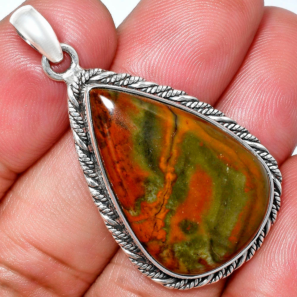 Premium Quality Polygram Jasper Pendant P-1074 56-EP10514