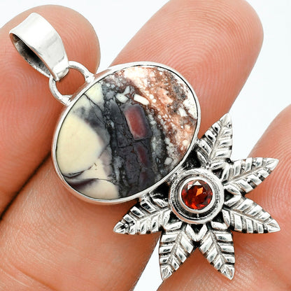 Premium Quality Porcelain Jasper & Garnet Pendant P-1425 56-EP10558