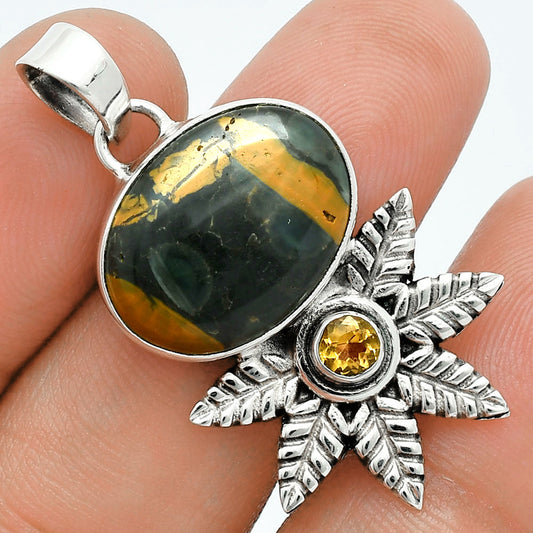 Premium Quality Fruit Jasper & Citrine Pendant P-1425 56-EP10561
