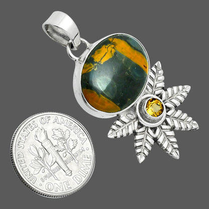 Premium Quality Fruit Jasper & Citrine Pendant P-1425 56-EP10561