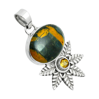 Premium Quality Fruit Jasper & Citrine Pendant P-1425 56-EP10561