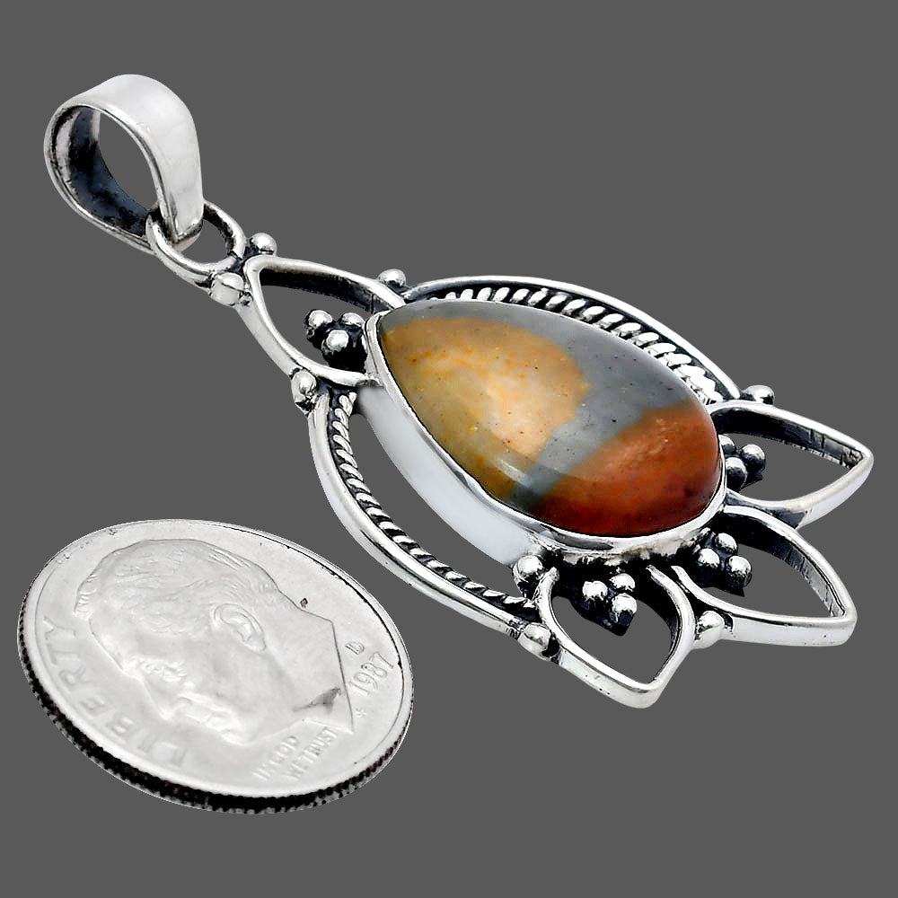 Premium Quality Polygram Jasper Pendant P-1444 56-EP10562