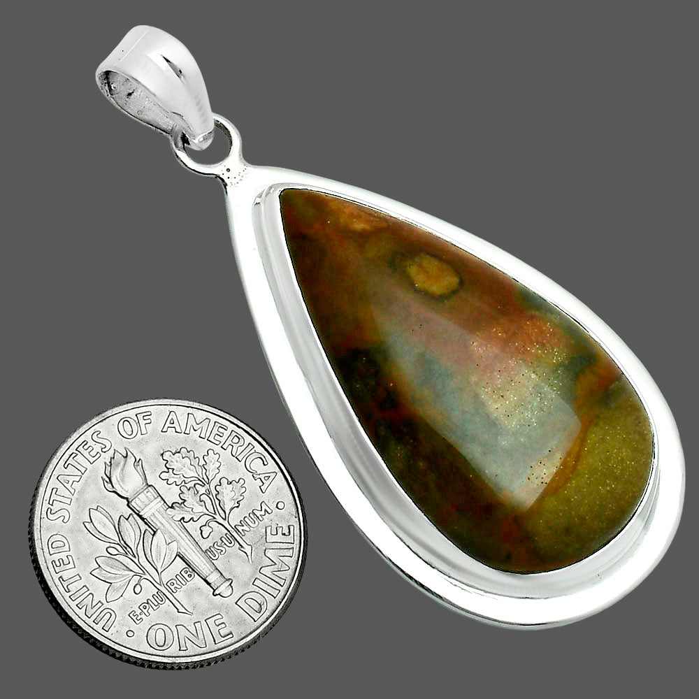Premium Rocky Butte Picture Jasper Pendant P-1076 56-EP10565