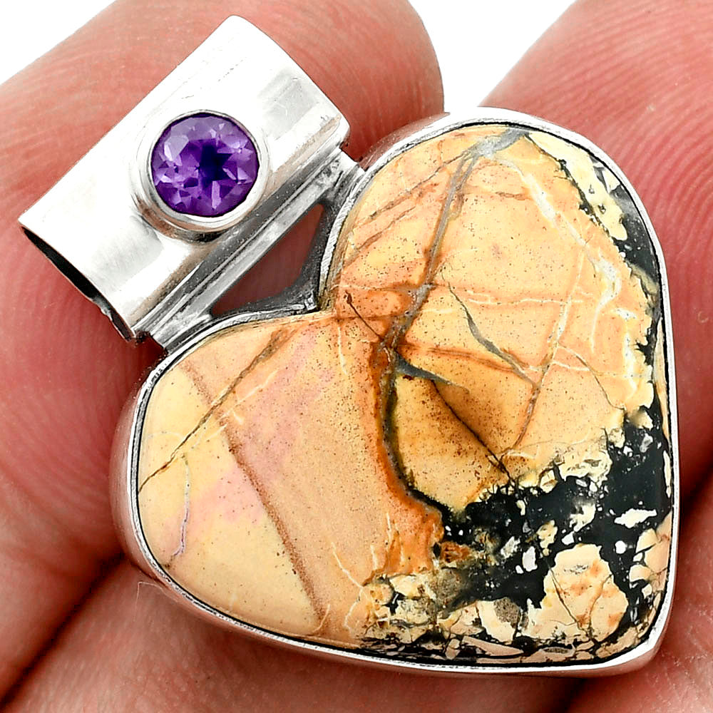 Premium Maligano Jasper & Amethyst Pendant P-1300 56-EP10566