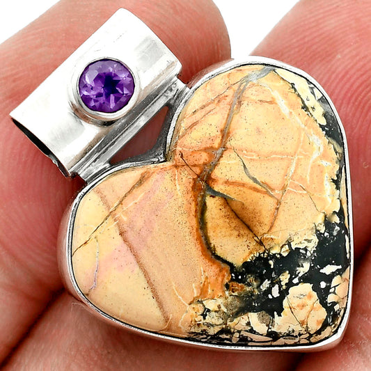 Premium Maligano Jasper & Amethyst Pendant P-1300 56-EP10566