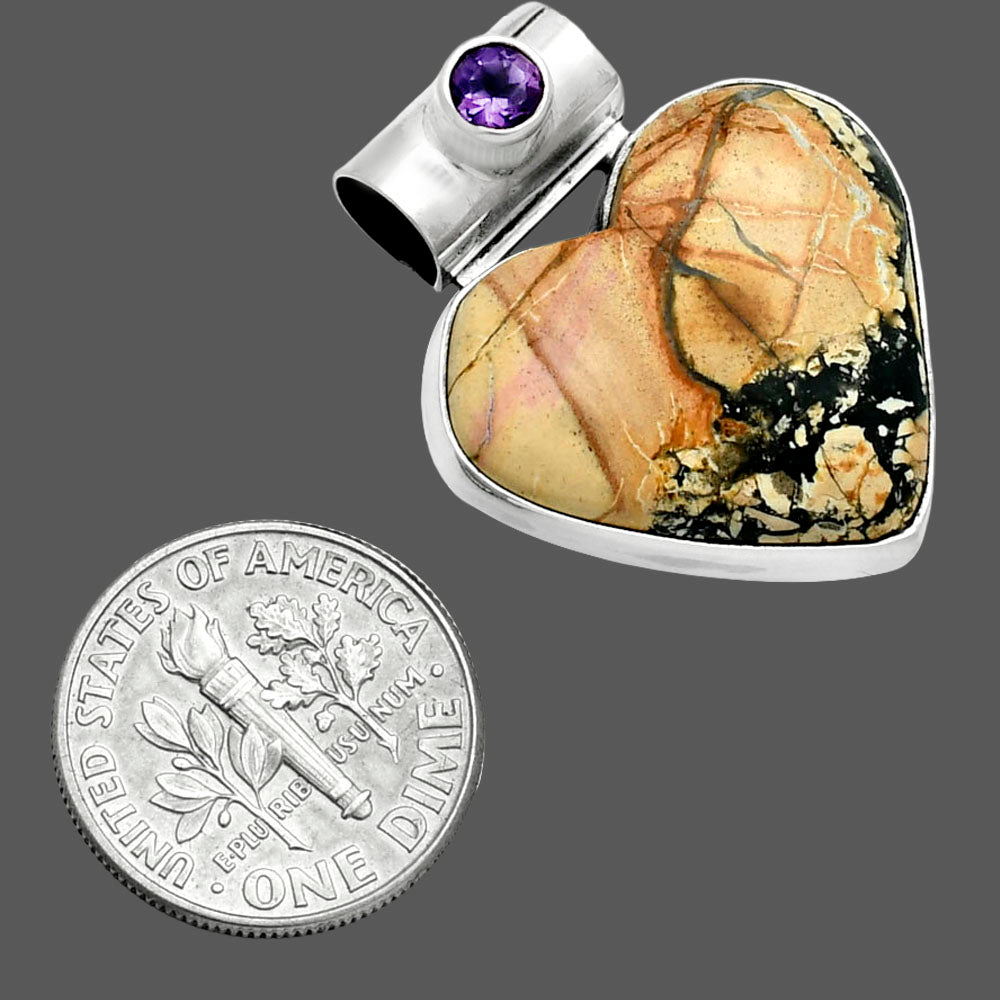 Premium Maligano Jasper & Amethyst Pendant P-1300 56-EP10566