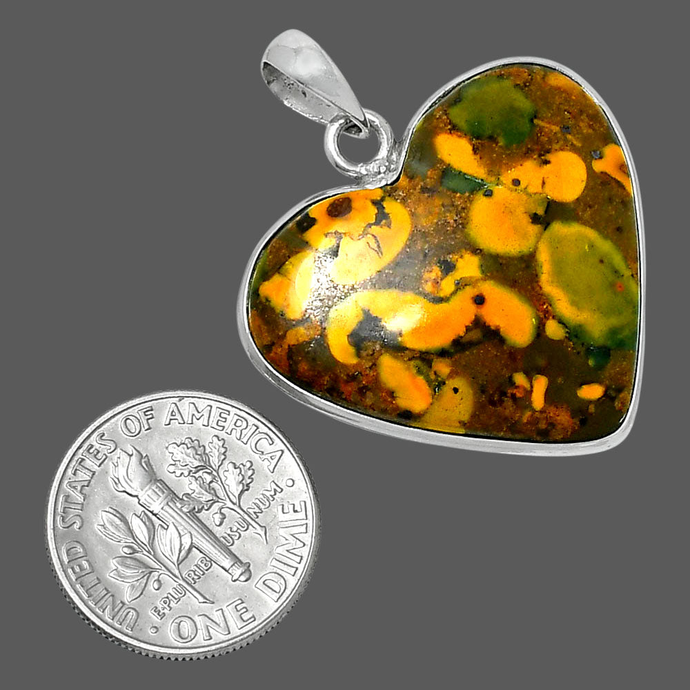 Heart Premium Quality Bamboo Jasper Pendant P-1043 56-EP10572