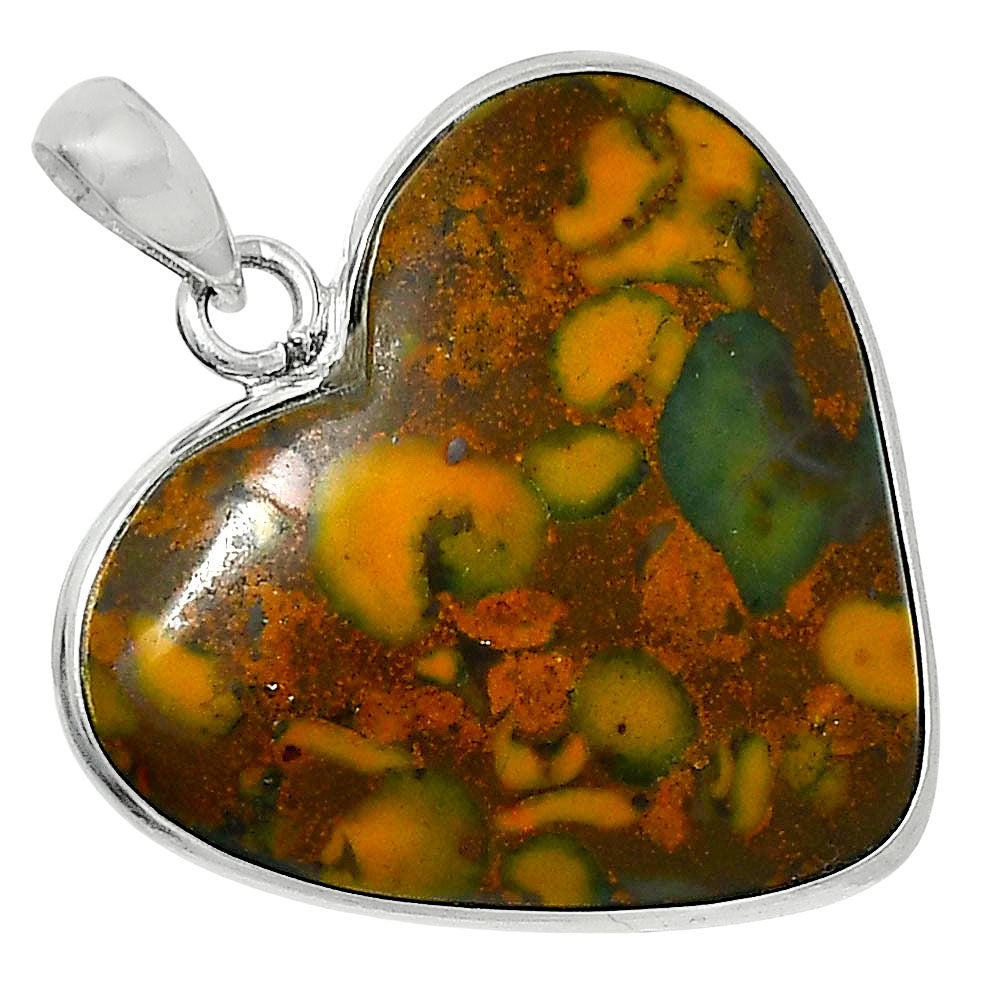 Heart Premium Quality Bamboo Jasper Pendant P-1043 56-EP10574