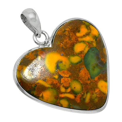 Heart Premium Quality Bamboo Jasper Pendant P-1043 56-EP10574