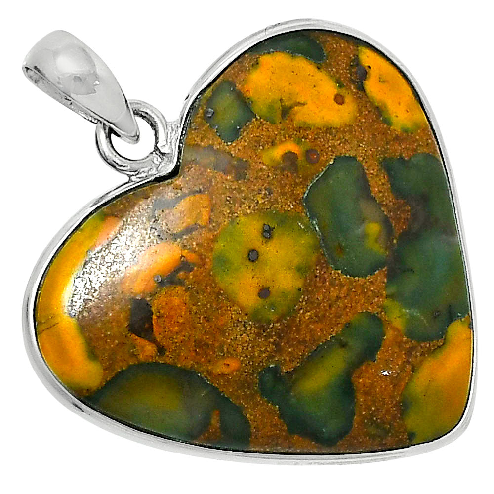 Heart Premium Quality Bamboo Jasper Pendant P-1043 56-EP10575
