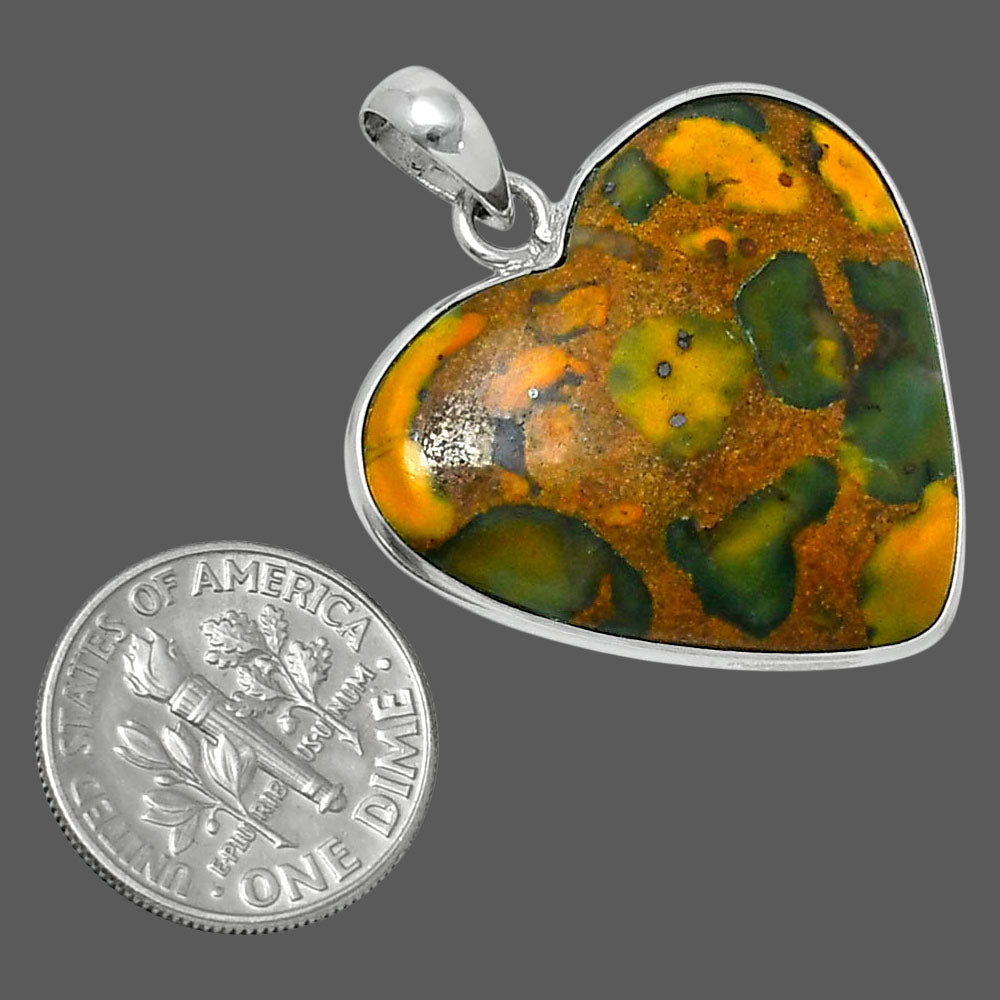 Heart Premium Quality Bamboo Jasper Pendant P-1043 56-EP10575