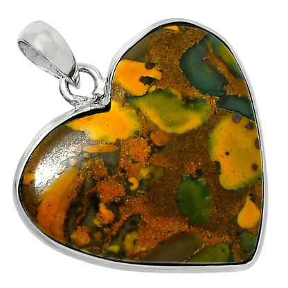 Heart Premium Quality Bamboo Jasper Pendant P-1043 56-EP10576