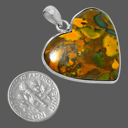 Heart Premium Quality Bamboo Jasper Pendant P-1043 56-EP10576