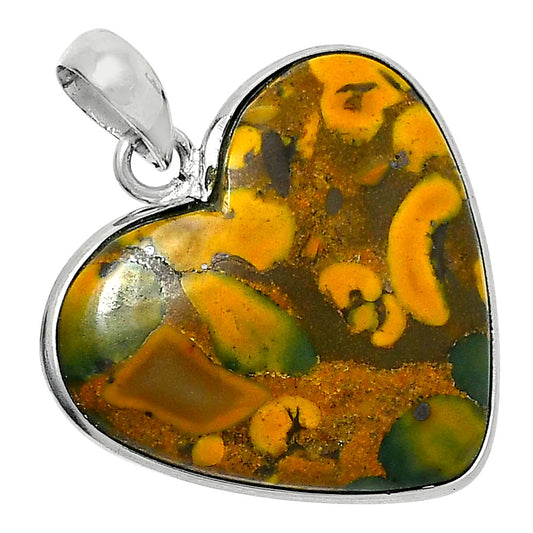 Heart Premium Quality Bamboo Jasper Pendant P-1043 56-EP10577
