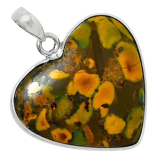 Heart Premium Quality Bamboo Jasper Pendant P-1043 56-EP10579