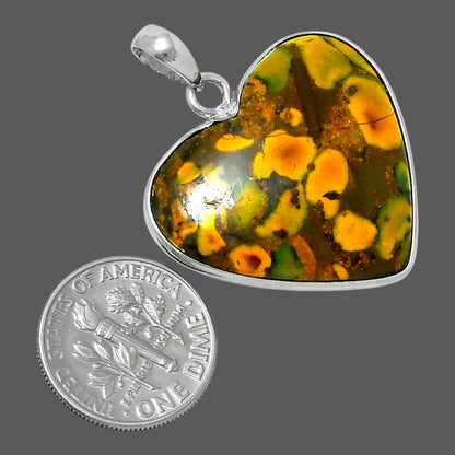 Heart Premium Quality Bamboo Jasper Pendant P-1043 56-EP10579