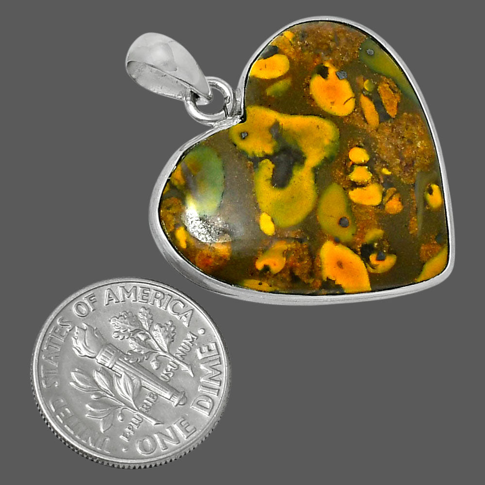 Heart Premium Quality Bamboo Jasper Pendant P-1043 56-EP10585
